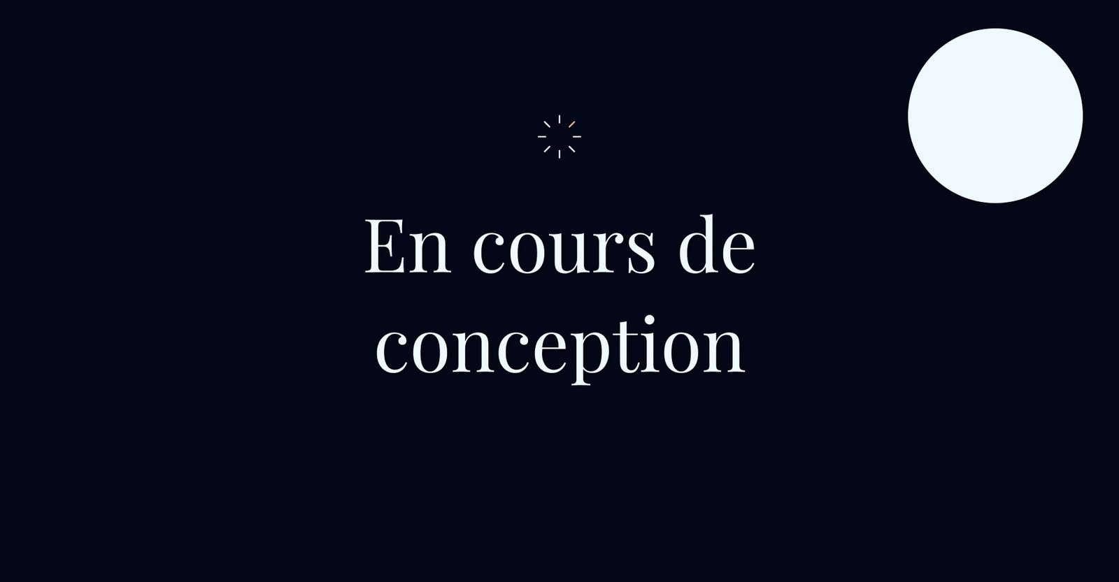 Photo d'accueil en cours de conception